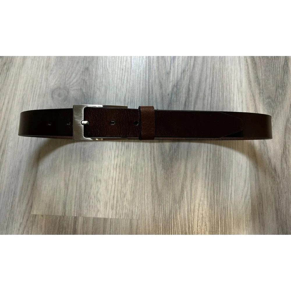 Johnston & Murphy Mens Brown Leather Dress Belt 32 Made in USA